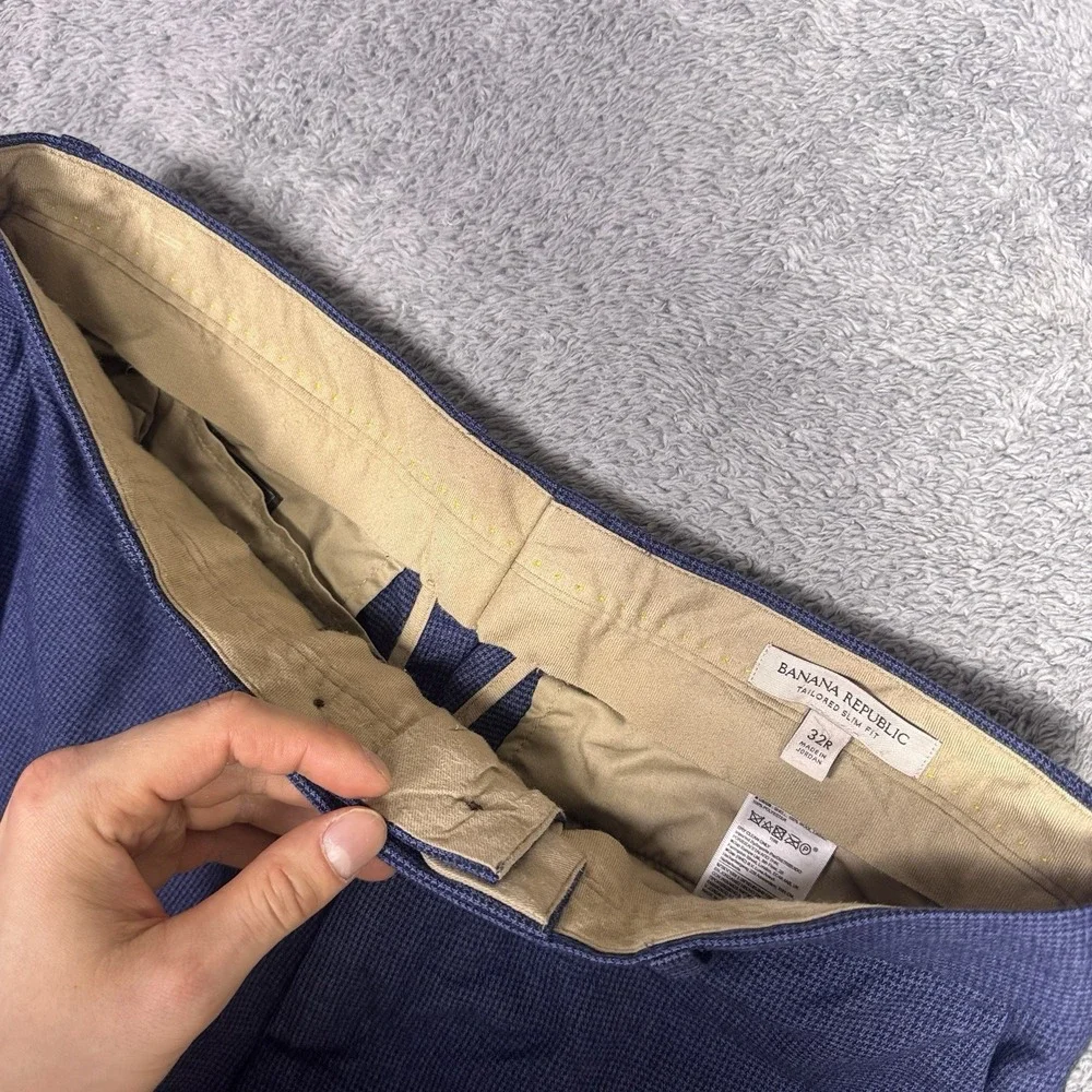 Banana Republic Pants Mens 32R Flannel 120s Vitale Barberis‎ Canonico Wool Slim